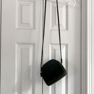 B. H. Bass leather dark green crossbody 6 x 5.5 x 2 (48” strap)